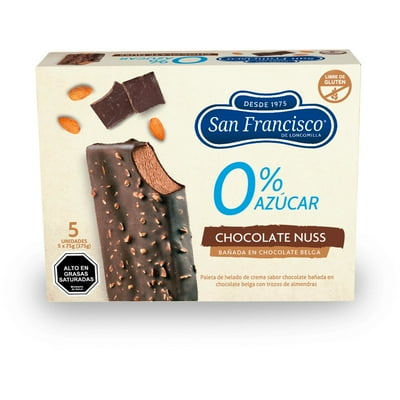 Helado Paleta 0 % Azúcar Sabor Chocolate Nuss Caja 375 G San Francisco