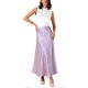 thumbnail image 2 of INSPIRE CHIC Top de satén para mujer elegante sin mangas con cuello simulado plisado y ribete de volantes, blusa de trabajo sólida, tops de tanque de seda S blanco, 2 of 6
