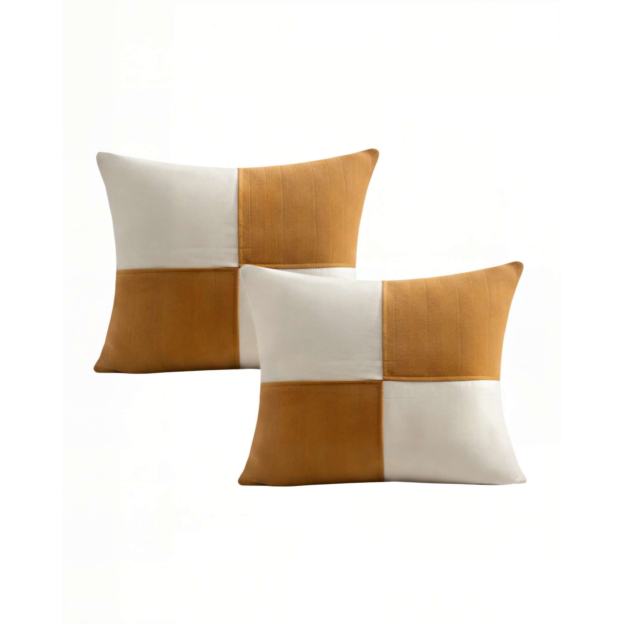 Genérico - Set De 2 Fundas De Cojin 45cmx45cm Chenille Rombo Color Mostaza