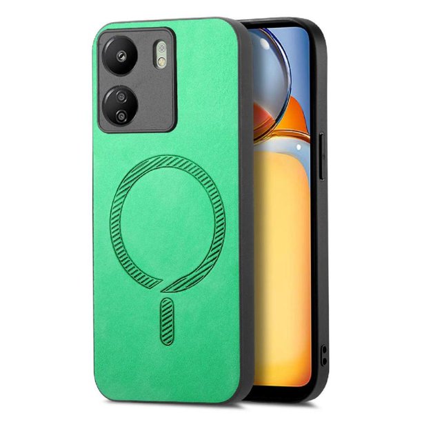 Magnetic Slim Case for Xiaomi Redmi 13C with Camera Guard & Anti-Scratch Back Green