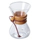 thumbnail image 1 of Cafetera de vertido con filtro de goteo reutilizable de acero inoxidable, jarra de café de vidrio de borosilicato sin plomo con moderno collar de madera para taza, 1 of 6