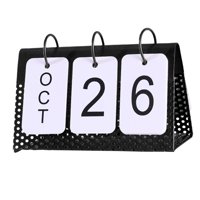 Bothyi - Calendario Perpetuo Con Tapa Simple, Mesa Para El Hogar, Adornos De Oficina Independientes, Negro