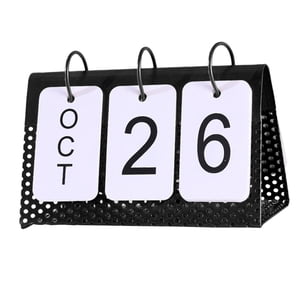 Bothyi - Calendario Perpetuo Con Tapa Simple, Mesa Para El Hogar, Adornos De Oficina Independientes, Negro