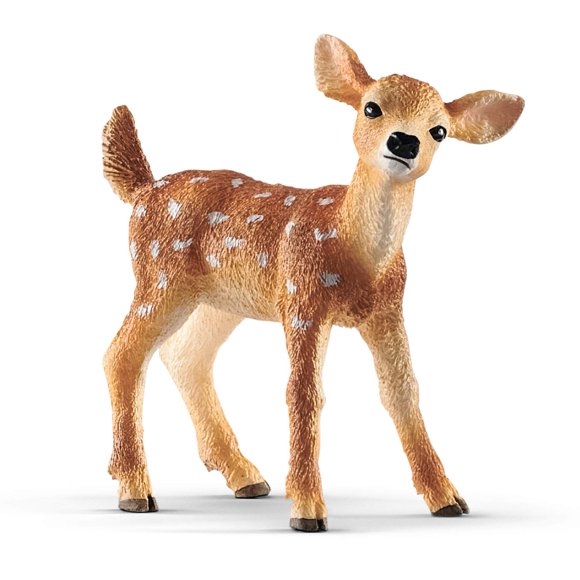 Figura Schleich Wild Life de color cervatillo realista de cola blanca