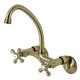 thumbnail image 1 of Grifo de cocina Kingston Brass Kingston de montaje en pared, latón antiguo, 1 of 6