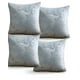 thumbnail image 3 of Pack De 4 Fundas De Cojines Satin Diseño Hojas 45cm X 45 Cm Celeste, 3 of 4