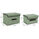 thumbnail image 3 of Juego de 2 cajas de almacenamiento grandes con tapas y asas, contenedores organizadores plegables para ropa de cama, cestas, cubos con divisor extraíble para el hogar, dormitorio, armario, oficina., 3 of 8
