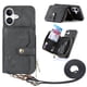thumbnail image 1 of Funda Tipo Cartera con Correa Cruzada para iPhone 16 Protección Contra Golpes Negro, 1 of 6