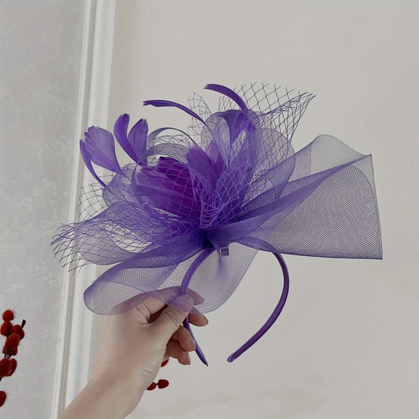 Elegant Fascinators Hat for Women - Perfect for Tea Parties, Kentucky Derby, Weddings, and Cocktail Parties - Features Mesh, Feathers, and Flower Decorations