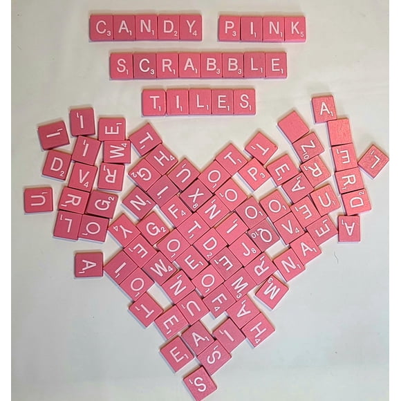 Fichas de Scrabble de madera Planet Xpress 100 rosa pastel