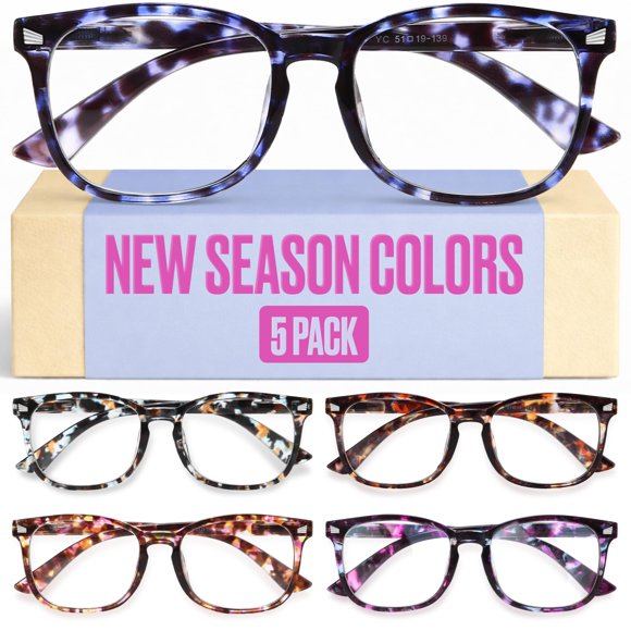 Gafas de Lectura CCVOO +4.0 con Luz Azul - Pack de 5