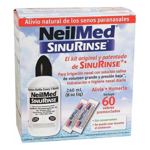 Neilmed Sinus Rinse Kit Completo De Enjuague Nasal 60 Sachet