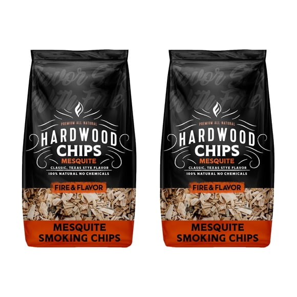 Astillas para ahumar Fire & Flavor Premium Mezquite 2 kg, paquete de 2