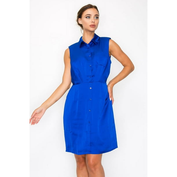 Vestido Camisero Plisado con Botones