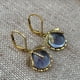 thumbnail image 1 of Vintage Dragonfly Earrings with Inky Blue Moonstone and Brass Glass Cabochon - Perfect Vintage Victorian Gift for Women, 1 of 5