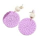 thumbnail image 3 of Pendientes De Ratán De Paja Trenzada De Mimbre Tejido Bohemio Para Mujeres Niñas Púrpura, 3 of 5