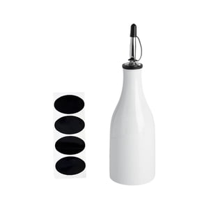 Magideal - Botella De Aceite De Cocina, Dispensador De De Soja, Recipiente De Líquidos De Cocina Resistente Al Calor De Cerámica, Botella Dispensadora De A Blanco