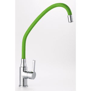 Genérico - Llave Monomando Lavaplatos Vertical Cuello Flexible Verde