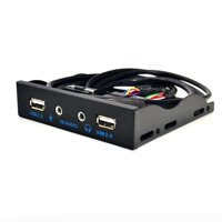 Magideal - Panel Frontal Divisor De Concentrador De 9 Pines A Usb 2,0 De 3,5 Pulgadas Para Escritorios/Con Cable De Audio/Interfaz De Micrófono Para Adaptador De Negro