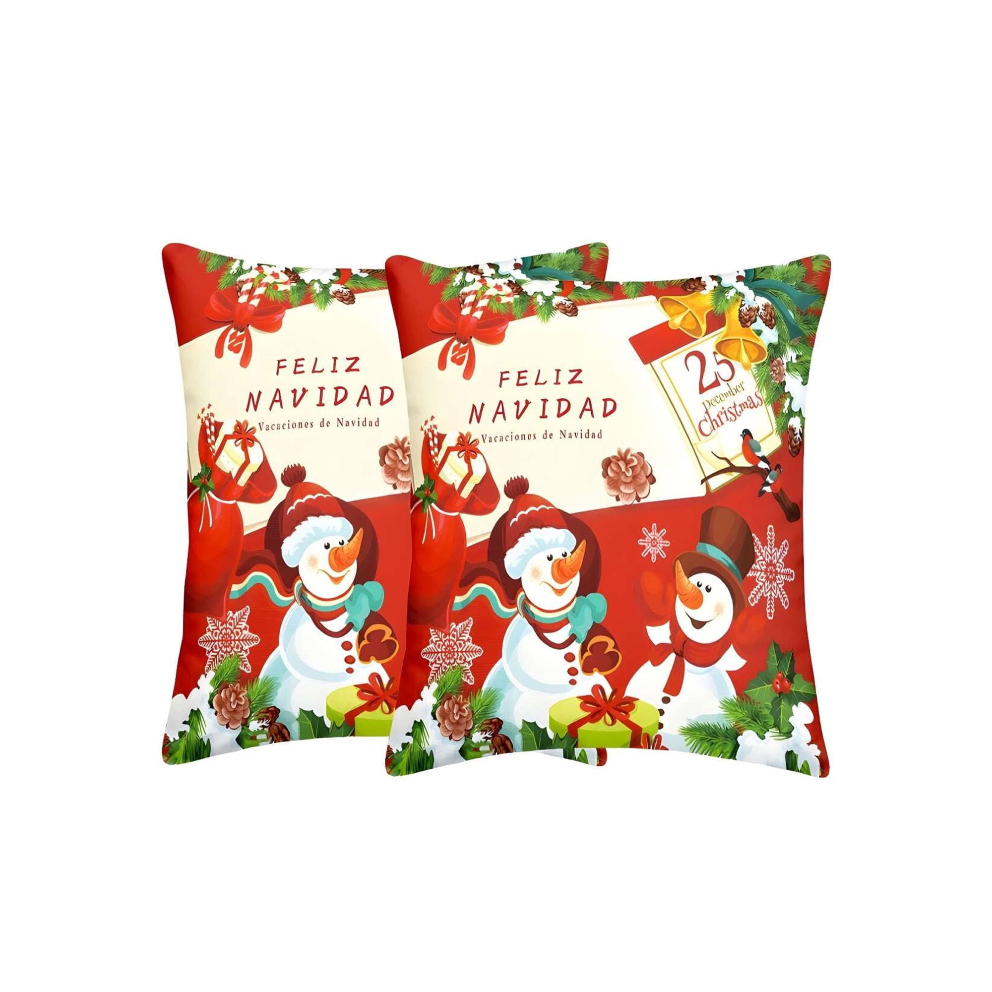 Genérico - Fundas Navidad Set De 2 Fundas Para Cojines De 45x45 Cm