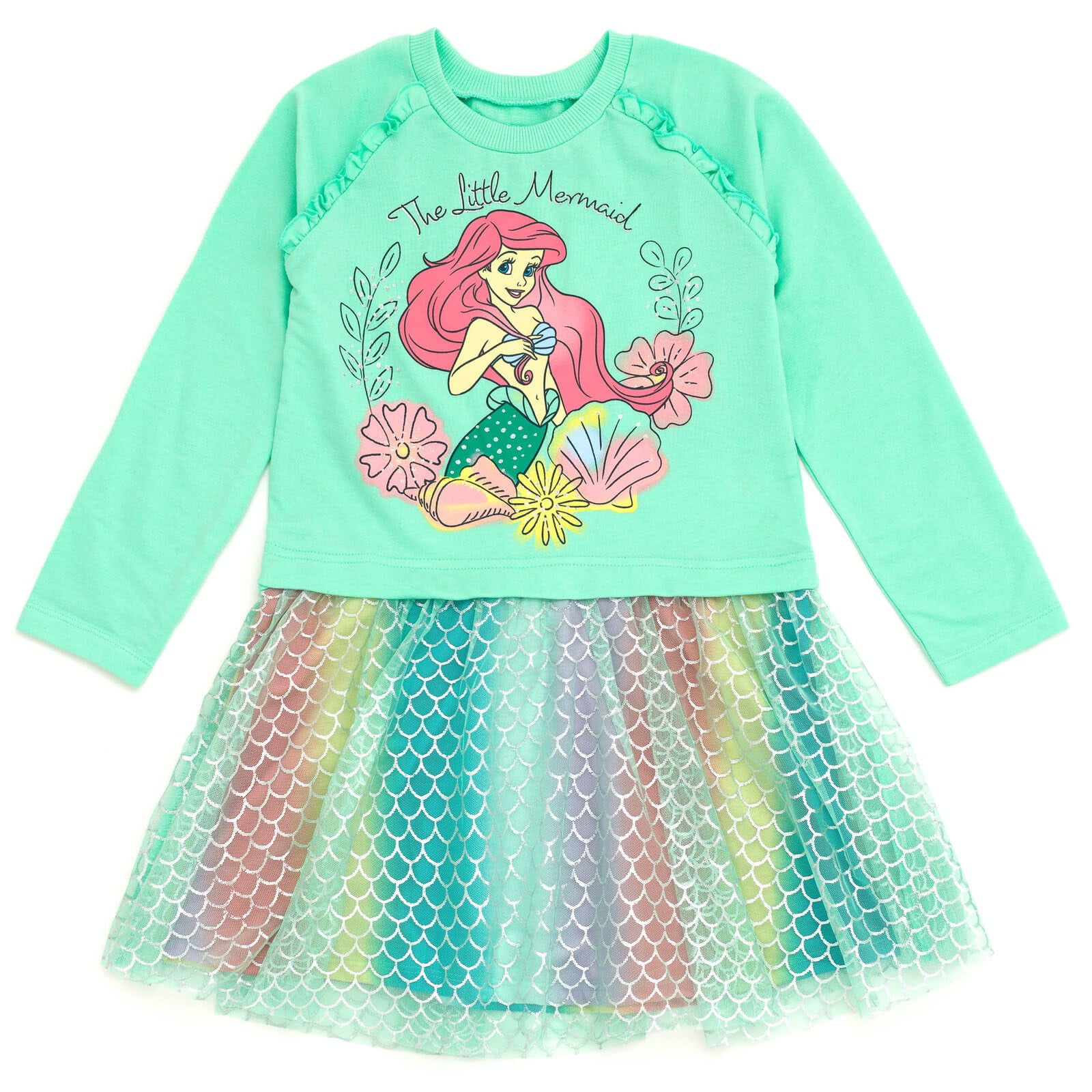 Vestido De Princesa Ariel De Disney Para Niñas De 7 A 8 Años, Color Verde