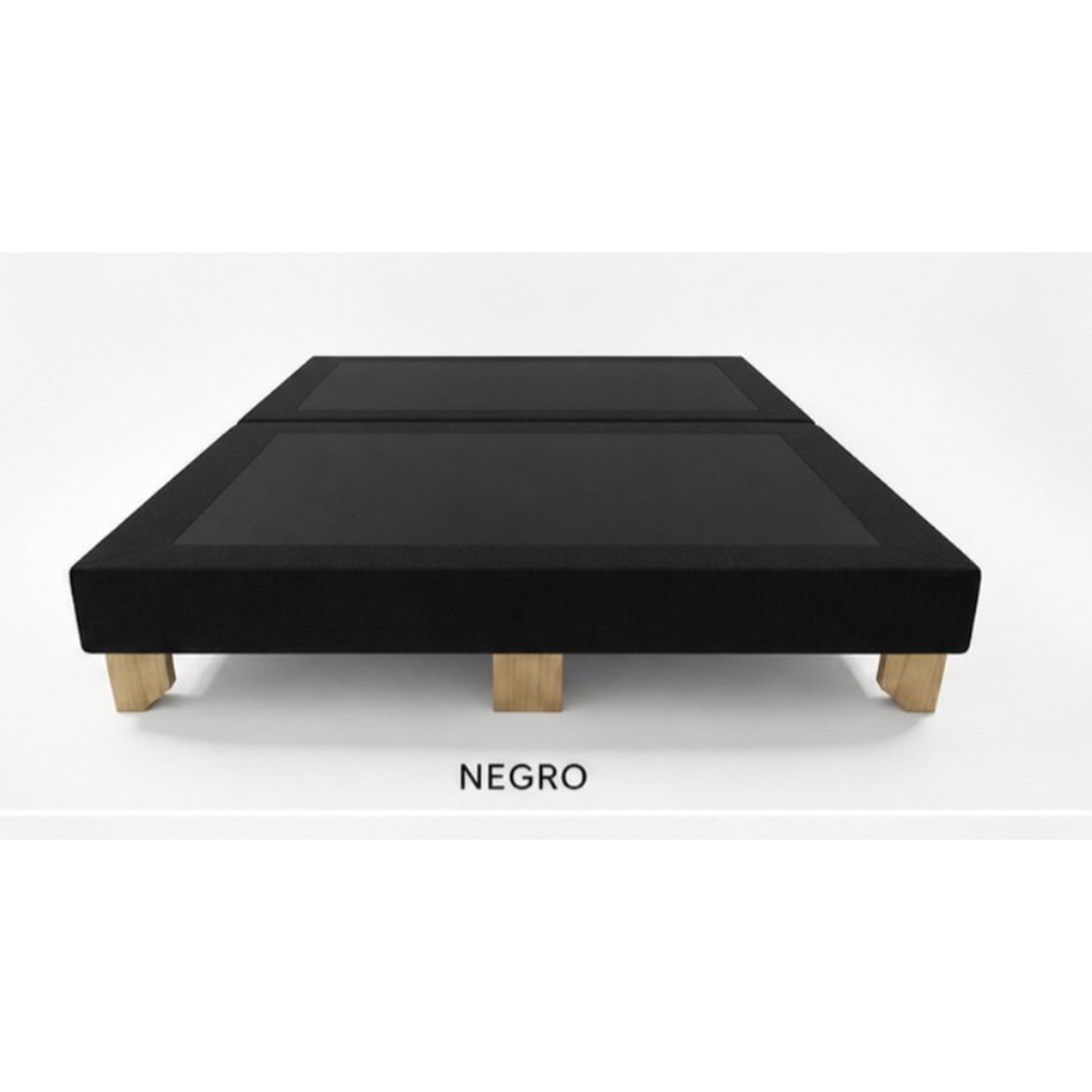 Rous Muebles - Base Cama 2 Plazas, Dividida, Color Negro