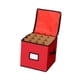 thumbnail image 1 of Contenedor De Bolas De árbol De Navidad Con Dos Cremalleras, Caja De Almacenamiento De Adornos Navideños, Color Rojo, 1 of 3