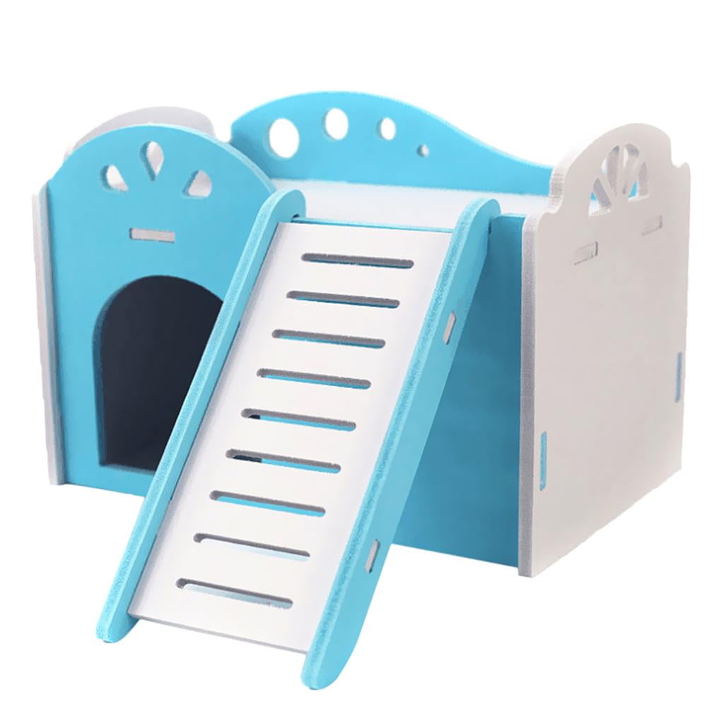 Mascota Hamster Casa Ardilla Conejillo de Indias Cama Animales pequeños Hábitat Juguete Azul