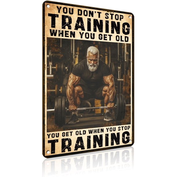 Letrero estaño metal gimnasio no dejas entrenar envejeces vintage arte pared hogar boxeo club 30x40cm