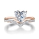 thumbnail image 1 of Exquisite V-Shape Solitaire Ring with Heart Shape Zircon - Perfect for Engagement, Banquet, and Valentine's Day Gift, 1 of 5