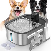 Fuente De Agua Inalámbrica Para Perros Chumajor De Acero Inoxidable De 7,5 L