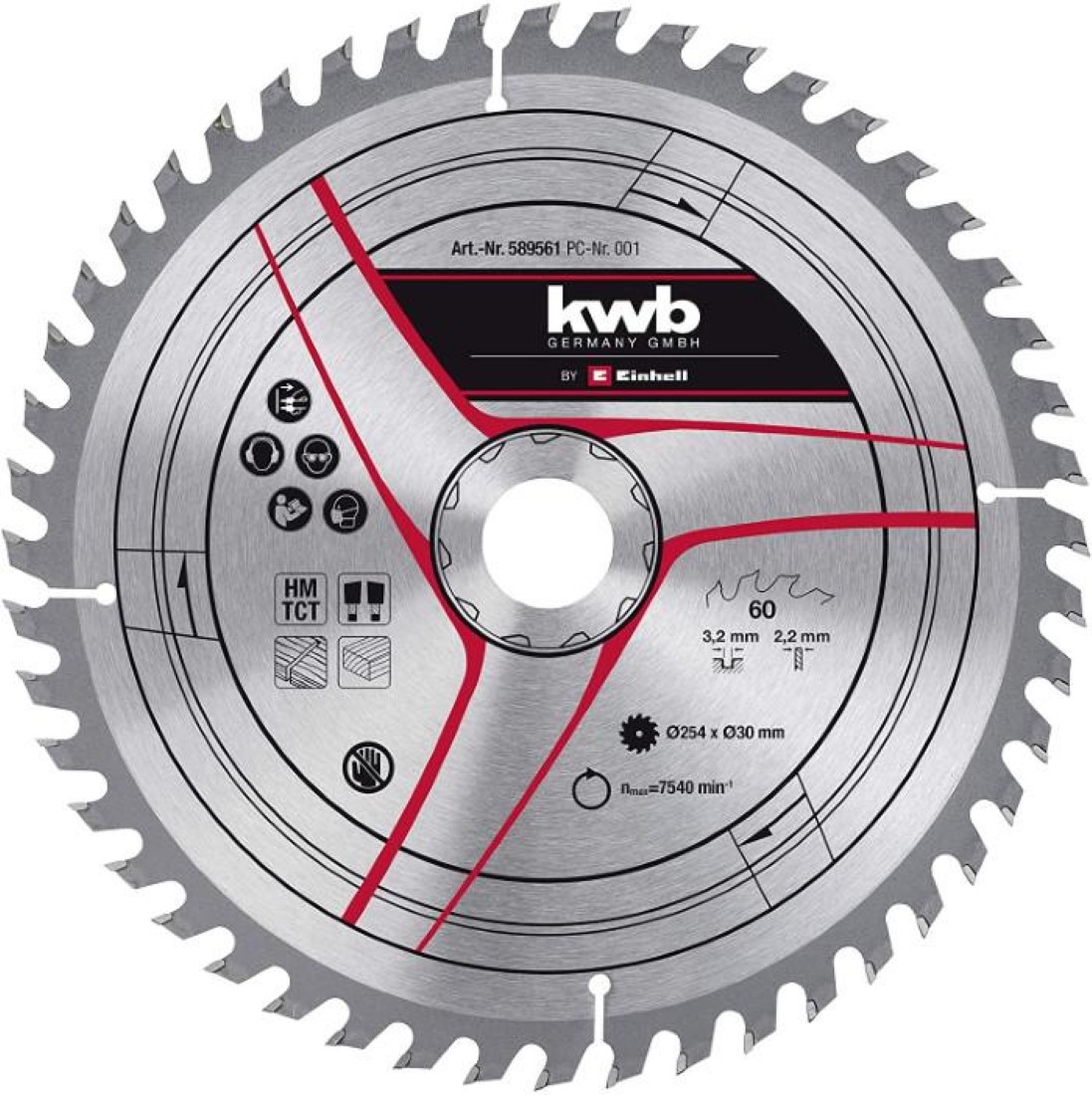 Kwb - Disco Sierra Circular 250Mm X 30Mm 60 Dientes