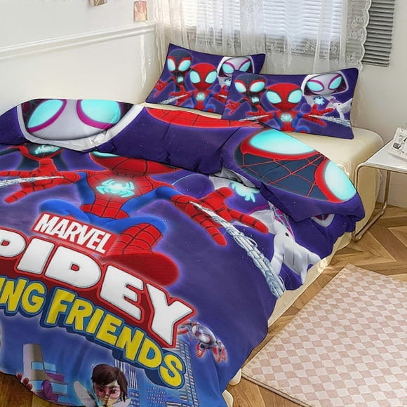 Juego De Ropa De Cama De Spidean Spidey Y Sus Increíbles Amigos Para Niños Hombres Y Mujeres Tamaño Individual Edredón Funda De Edredón