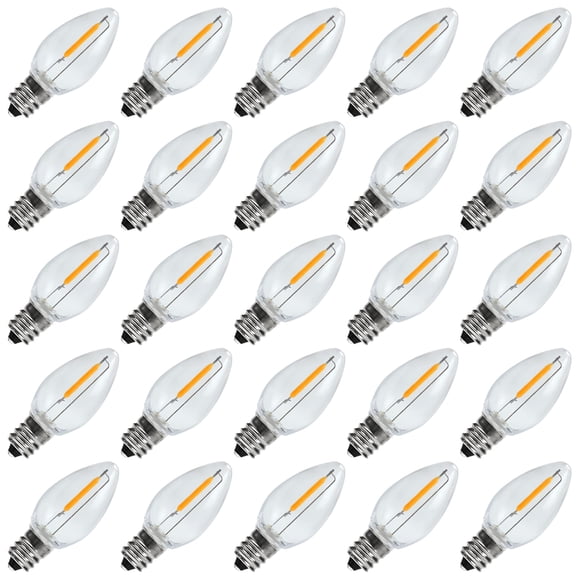 Bombillas LED de repuesto LieDi C7 E12 con base de rosca, paquete de 25