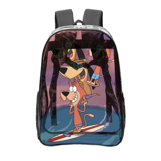 Augie Doggie y Papi DoggieMochila transparente temática, resistente y duradera, bolsa see-through para trabajo, deporte, universidad y viaje, 31 × 43 cm