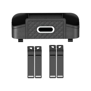 Magideal - Organizador Para Asiento Trasero De Coche, Caja De Almacenamiento Multifuncional, Accesorios Interiores De Coche, Decoración Interior Con 2 Portavasos , Negro
