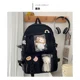 thumbnail image 1 of Large-capacity Cute Women Multi-Pocket Nylon Backpack Ins Junior High School Student School Bag Female Girl Backpack Laptop Book, 1 of 3