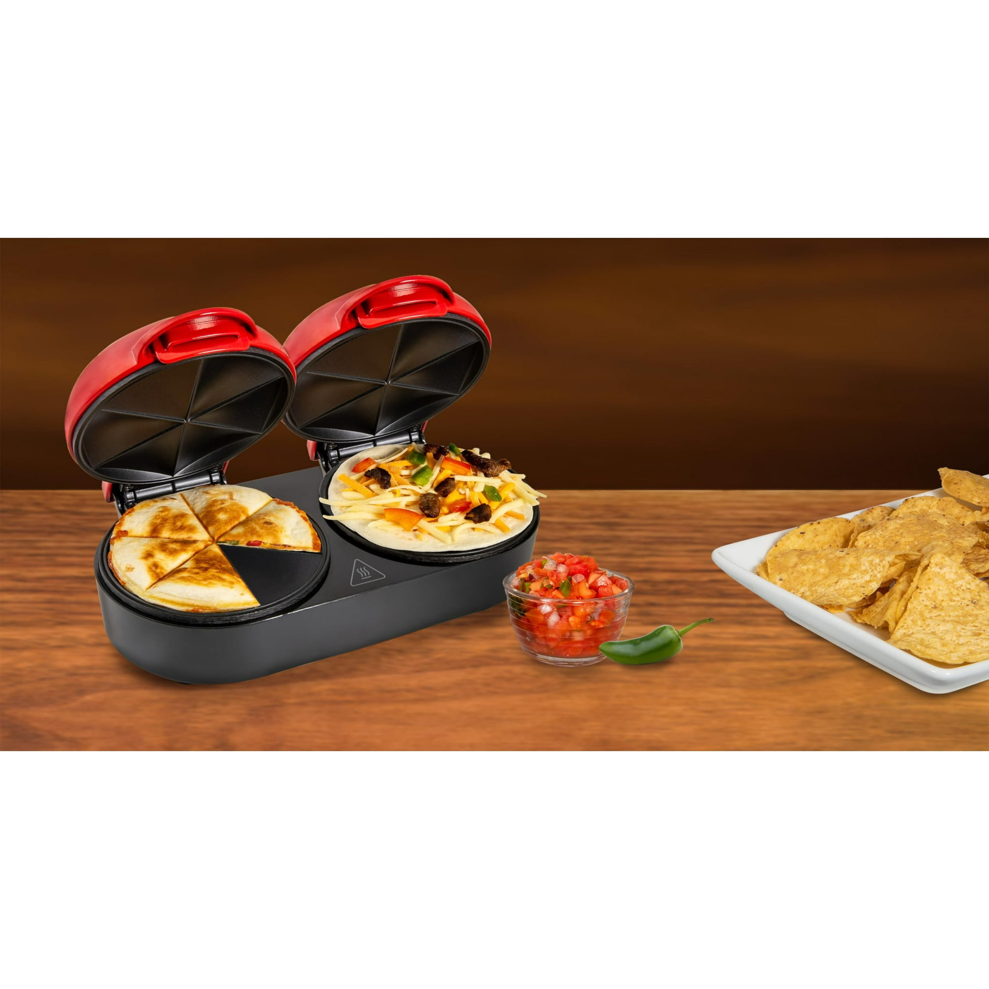 Máquina Para Hacer Quesadillas Nostalgia Taco Tuesday, Doble, Roja, 13 Cm