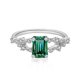 thumbnail image 1 of Anillos de Compromiso de Moissanita para Mujer 1 Uds Corte Esmeralda Color D VVS1 Anillos de Diamante Blanco/verde/rosa Bandas de Boda de Moissanita con Certificado, 1 of 7