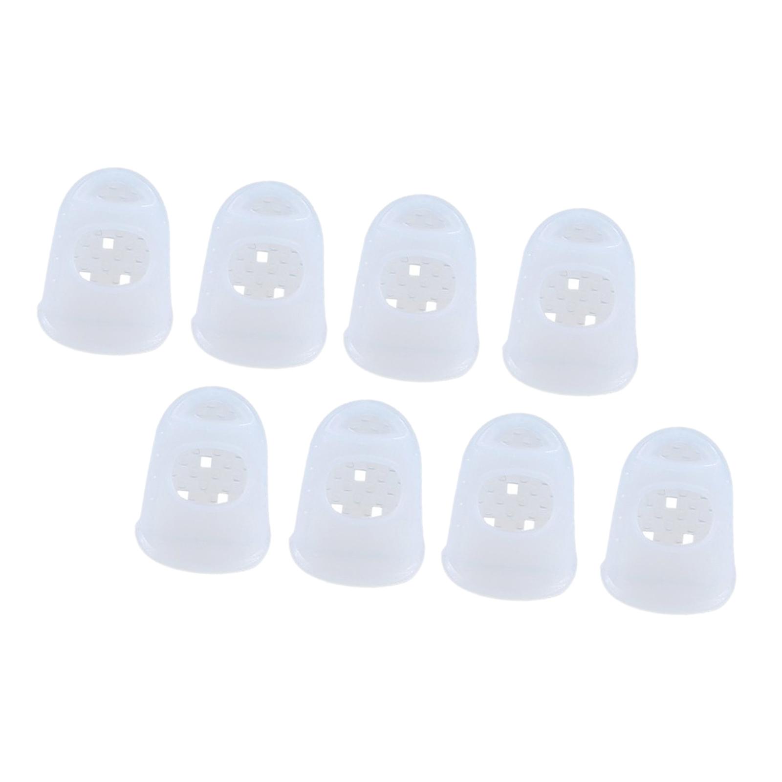 Bothyi - Protectores De Dedos De Silicona Para Guitarra, 8 Piezas, Protectores De Silicona Para Punta De Dedo Para Bajo L