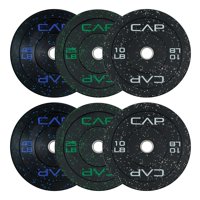 Juego De Paragolpes Olímpicos Cap Barbell Economy, 160 Libras, Negro