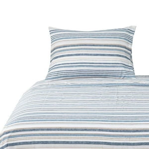 Dib - Sabanas Microfibra 1.5 Plaza Lineas Azul / Beige