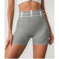 Likeshop - Calza Short Deportivo Mujer Push Up Frunce Tiro Alto Gym 005