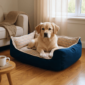 Bloccare - Cama Para Mascotas Espuma - Talla L (Azul) 70 X 50 X 20 Cm