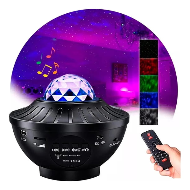 Proyector Galaxy Estrellas Led Parlante Bluetooth Lampara Astronauta Luz Nocturna Control Remoto Musical Olas FIGOIMPORT
