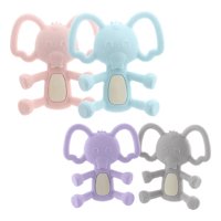 Genérico - Set 3 Mordedor Elefantes Alivio Encias Silicona Bebes Lau