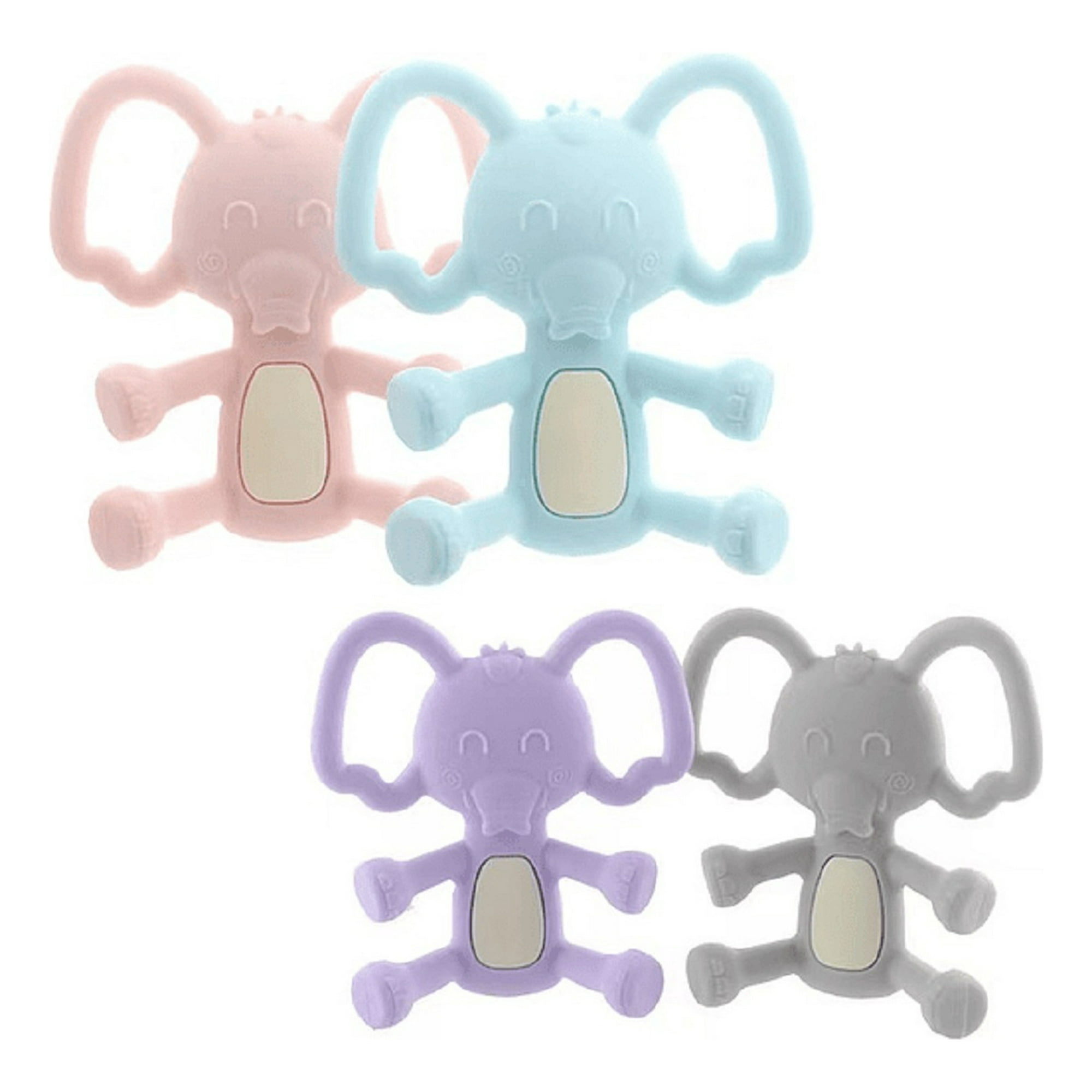 Genérico - Set 3 Mordedor Elefantes Alivio Encias Silicona Bebes Lau