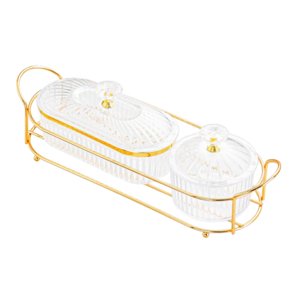 Magideal - Plato Para Servir Refrigerios De Frutas Secas Tarro De Galletas Con Tapa Plato Para Refrigerios Tazón Decorativo Para Dulces Bandeja Para Servir Aperi Borrar S