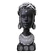 thumbnail image 1 of Estatua de cabeza de mujer africana novedosa, adorno elegante de resina, escultura de arte de busto femenino coleccionable para escritorio, dormitorio Plata, 1 of 5