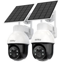 Sistema De Cámaras De Seguridad Solar Aosu 3K/5Mp Inalámbrico, Paquete De 2